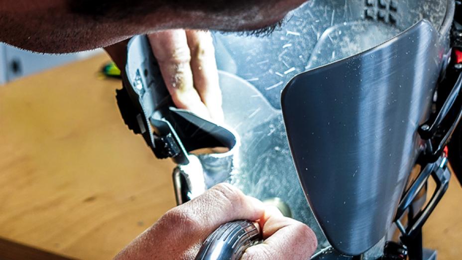 fraisage de la coque de chaussure de ski bootfitting