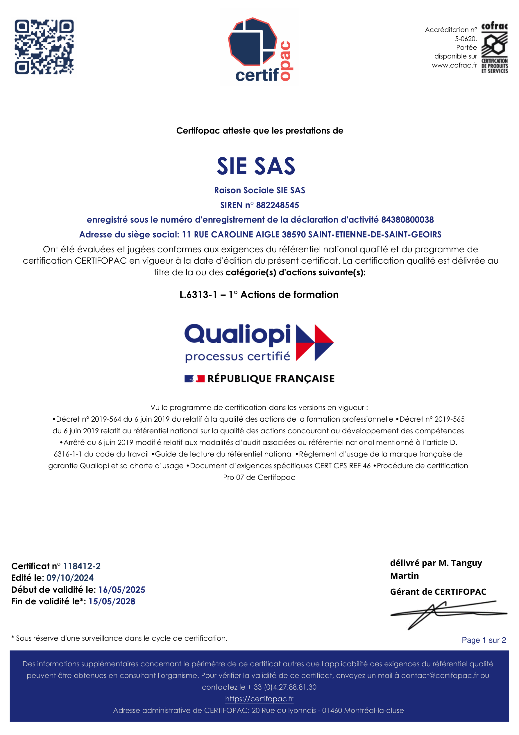 Certification Qualiopi